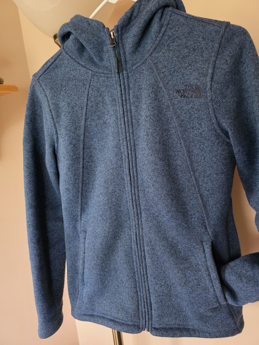 North Face Navy Blue Zip-Up Hooded Polar Jacket